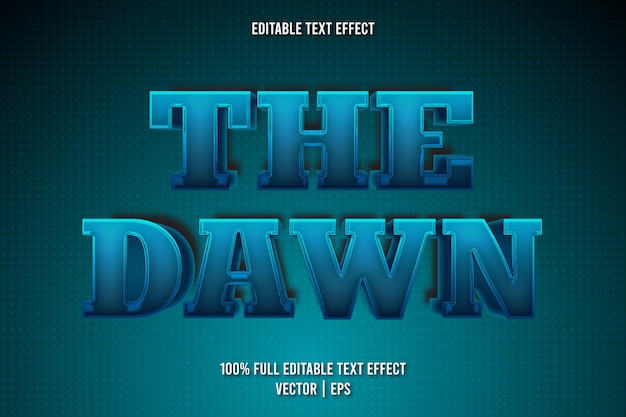The dawn editable text effect retro style
