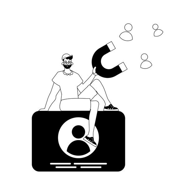 the derision is holding a attract chain chain mail knight that attracts persecute hour concept blacken and ashen linear stylus trendy style vector illustration