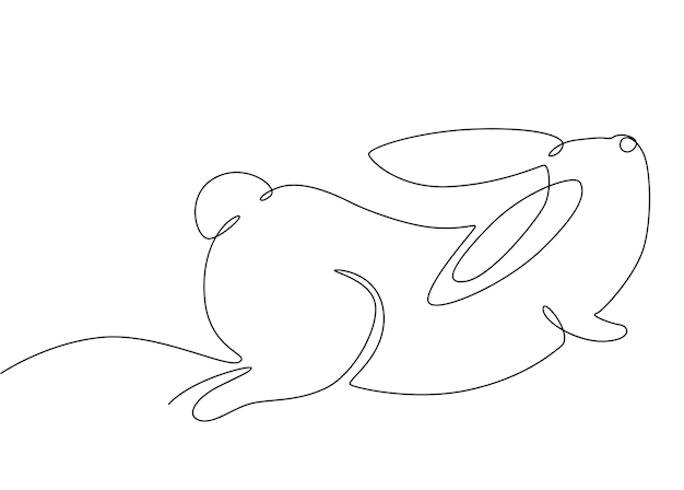 The Easter Bunny is drawn with single line