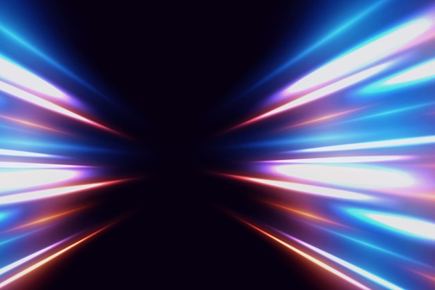 the effect of speed and neon lines dynamic movement of light rays