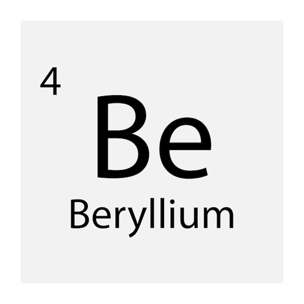 The fourth symbol of the chemical table is beryllium. Vector illustration. EPS 10.