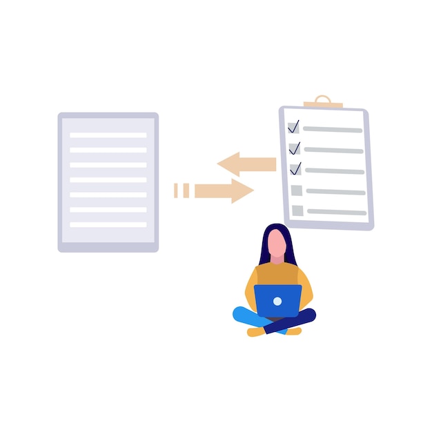 the girl is checking the todo list