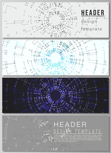 The layout of headers, banner templates