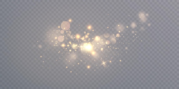 The light of gold dust Bokeh light lights effect background Christmas background Vector