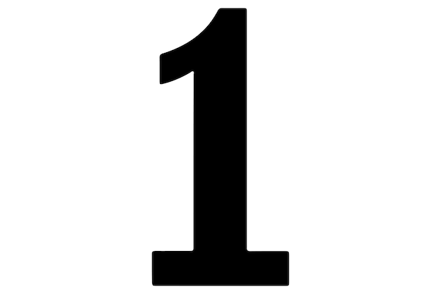 the number one in black color