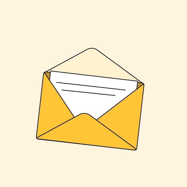 the open mail icon shows the content of the message