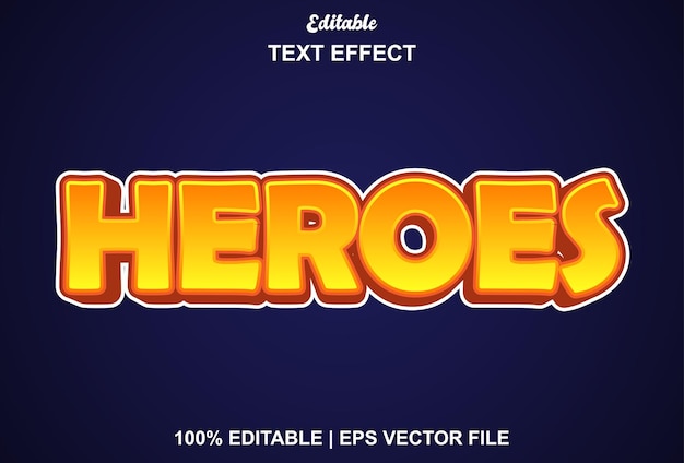 the orange heroes text effect can be edited for promotion