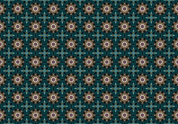 the pattern of the leaves and flowers on a blue background