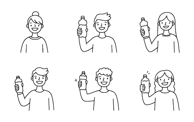 The people drinking water icon is a vector icon that can be used and customized in digital content