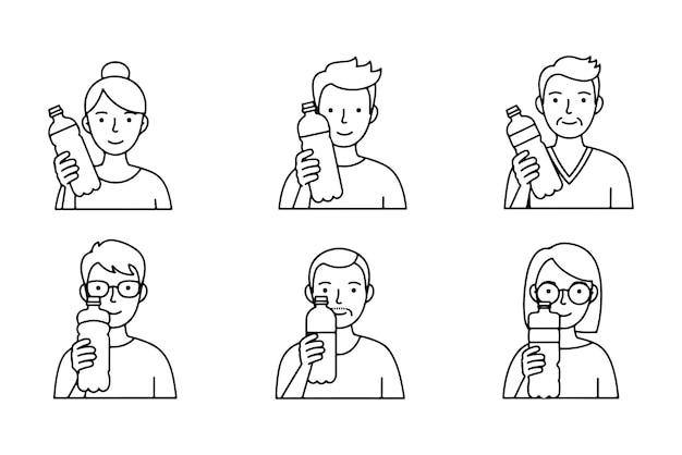 The people drinking water icon is an editable vector icon that can be used on digital platforms and software