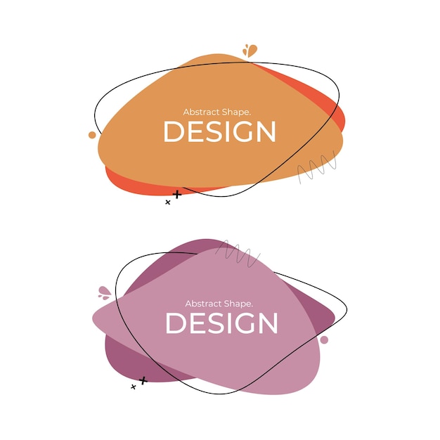 The Perfect Harmony of Organic Shapes and Contemporary Art Style Orange and purple color