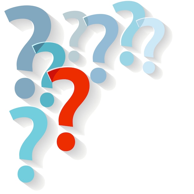 The question mark from cardboard
