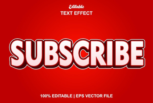 the subscribe text effect with red color is editable