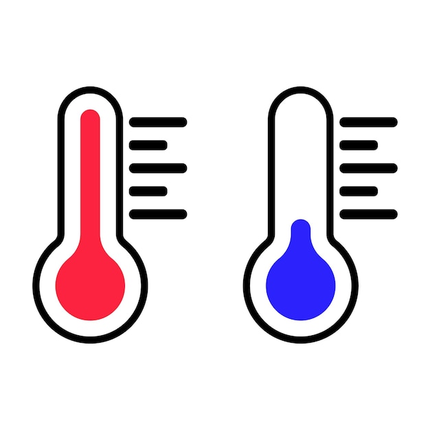 Thermometer icon is a cold and heat temperature scale symbol
