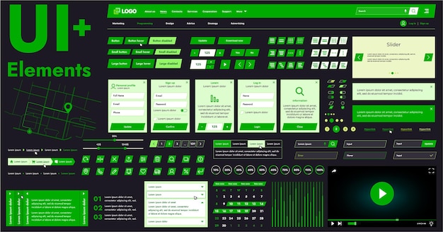 These graphic components provide a comprehensive approach to the development of interfaces that meet modern requirements for functionality and aesthetics in Internet resources