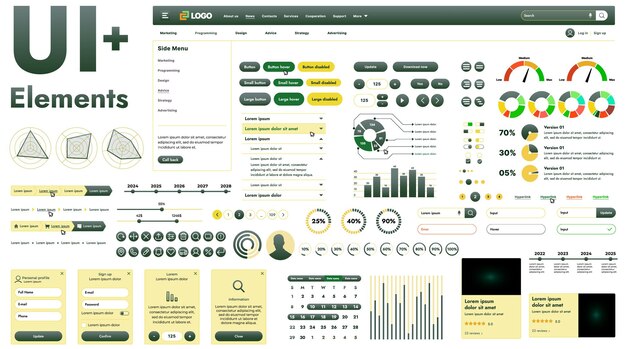 these graphic components provide a comprehensive approach to the development of interfaces