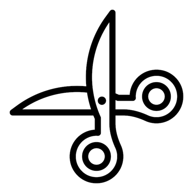 Thin cloth scissors icon Outline thin cloth scissors vector icon for web design isolated on white background