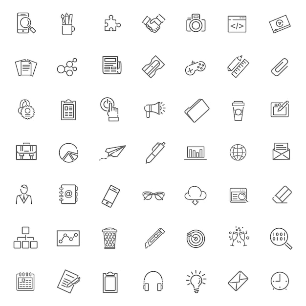 Thin line icons set icons for business