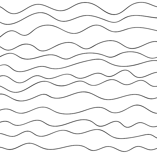 Thin line wavy abstract vector background Curve wave Line art striped graphic template Vector