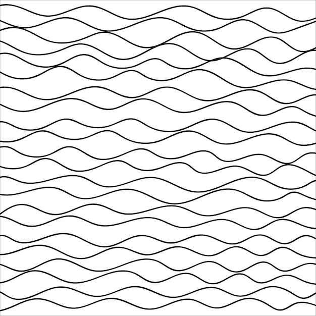 Thin line wavy abstract vector background Curve wave Line art striped graphic template Vector