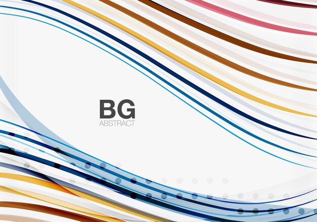 Thin lines wave abstract background Vector template background for workflow layout diagram number options or web design