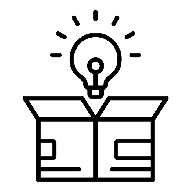 Think Out Of The Box Line Illustration