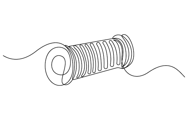 Thread Spool One Line Drawing