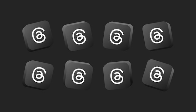 Threads set icons Social media icons Flat style Vector icons