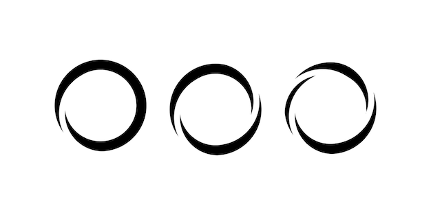 Three Abstract Circular Designs Swirl Rotation Graphic Elements