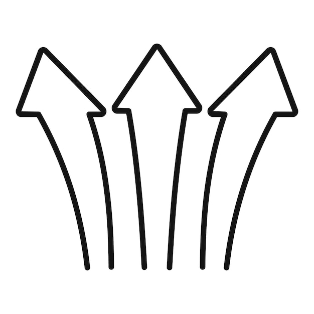 Three black arrows pointing upwards together