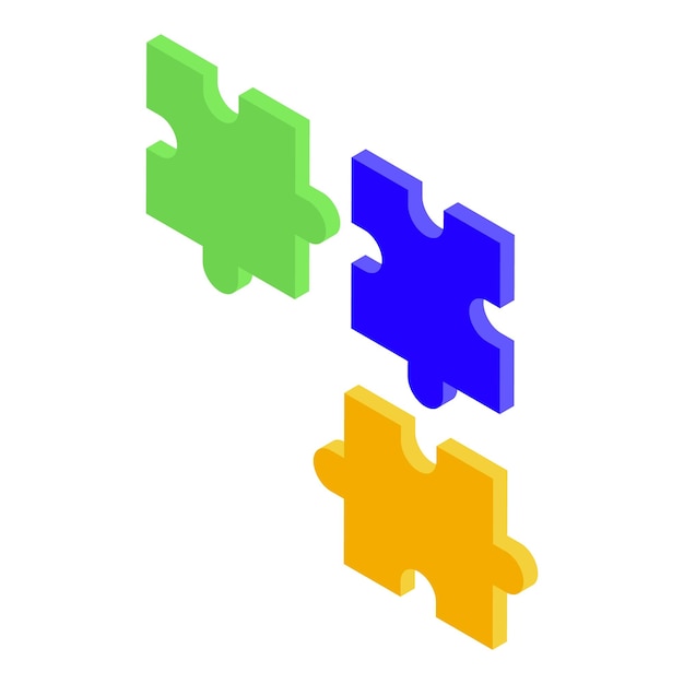 Three colorful puzzle pieces connecting representing teamwork and problem solving