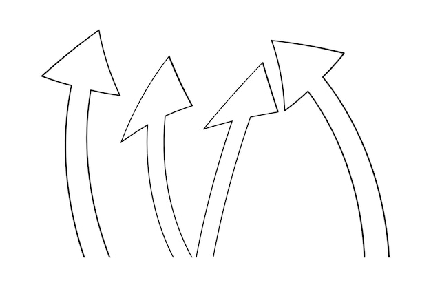 Three Curved Upward Arrows