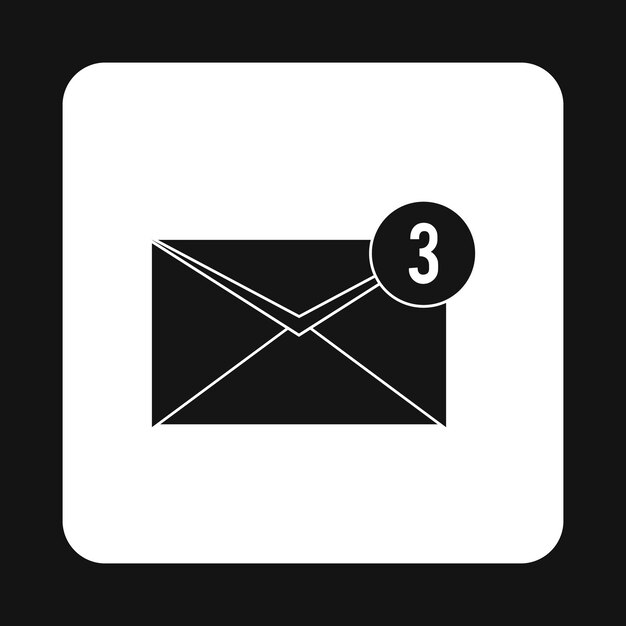 Three new email icon in simple style isolated on white background Message symbol