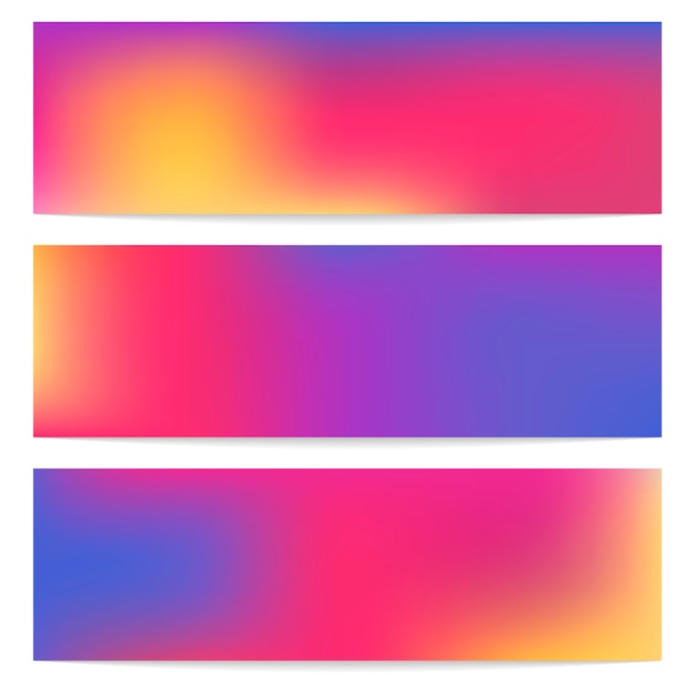 Three panoramic abstract blur background. 