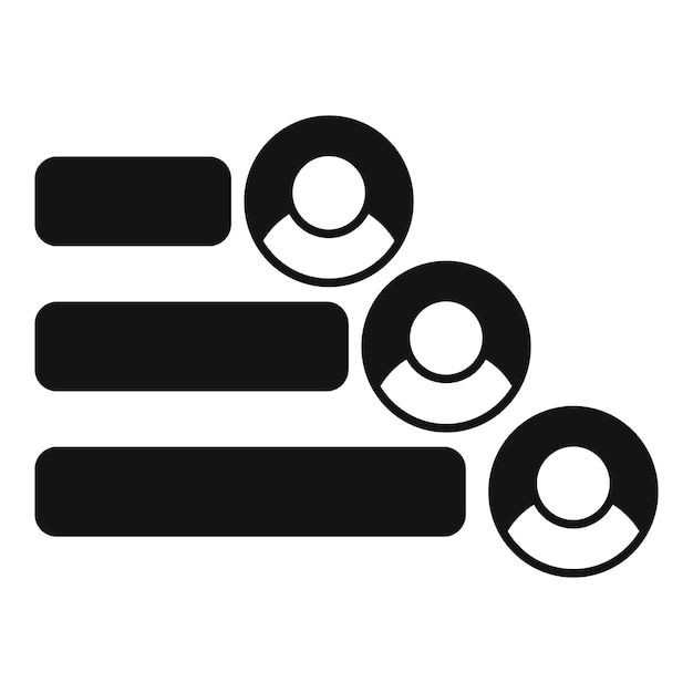 Three people icons representing a queue or ranking