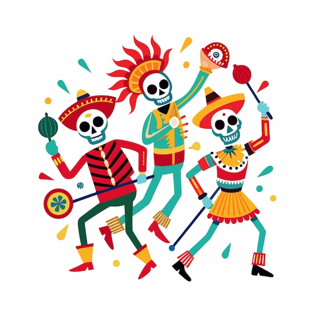 three skulls with a red hat and the words  skull  on them
