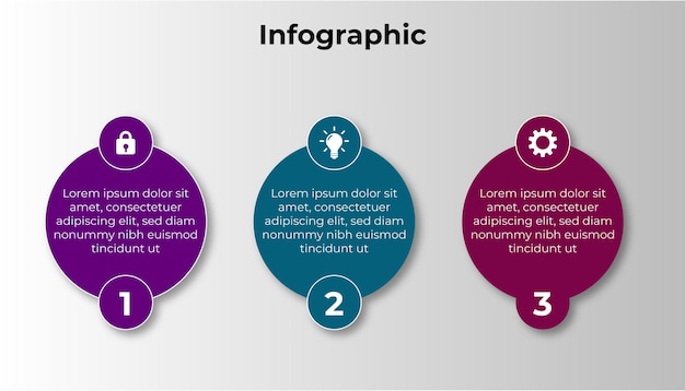 Three steps Infographic presentation template