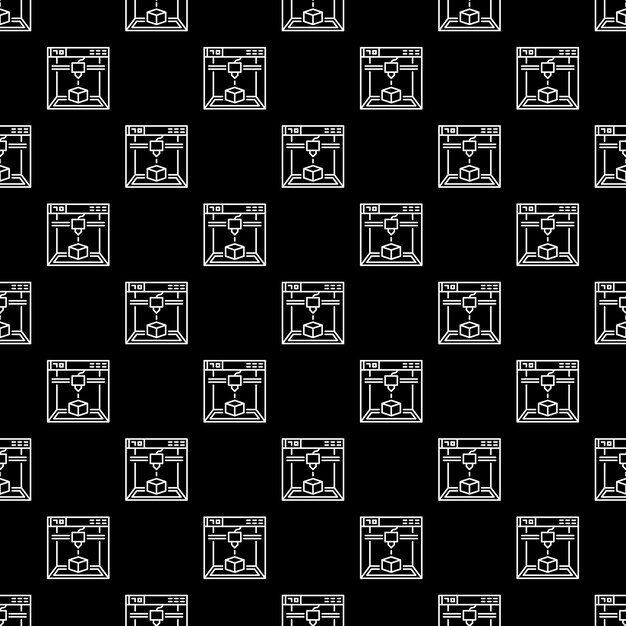 ThreeDimensional Printing vector 3D Printer concept linear seamless pattern