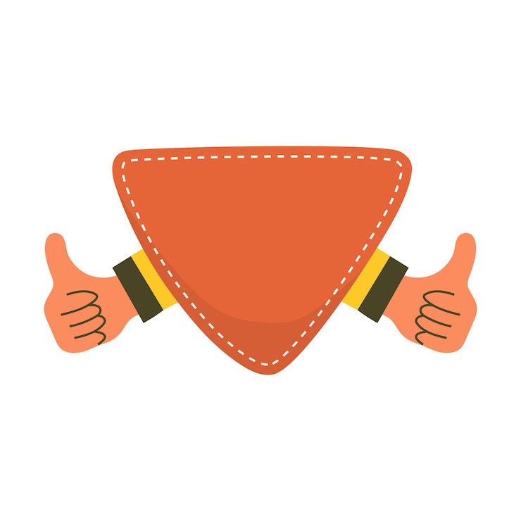 Vektör thumbs up triangle badge