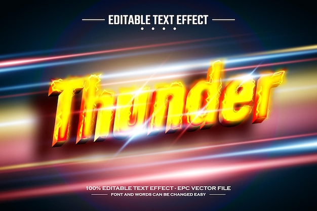 Thunder 3D editable text effect template
