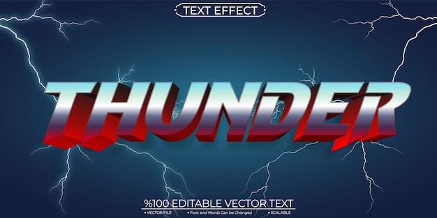 thunder editable and scalable text effect
