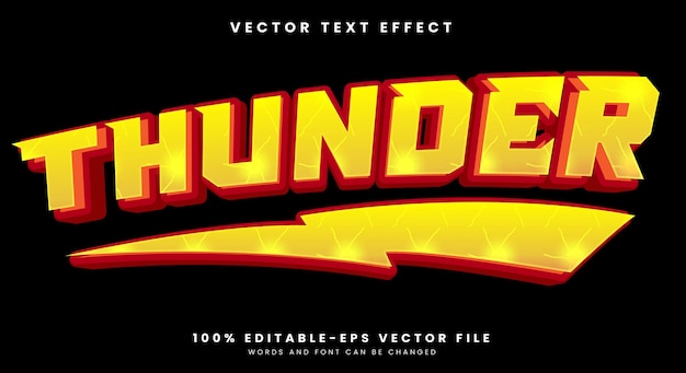 Thunder editable text effect Template with electric text style theme