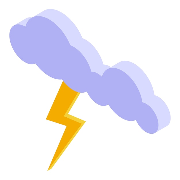Thundercloud icon Isometric of thundercloud vector icon for web design isolated on white background