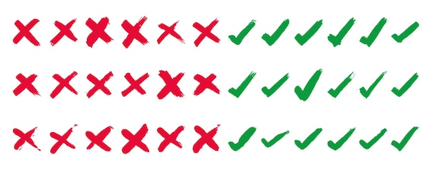 tick checkmark and crossmark collection 1 on a white background vector illustration