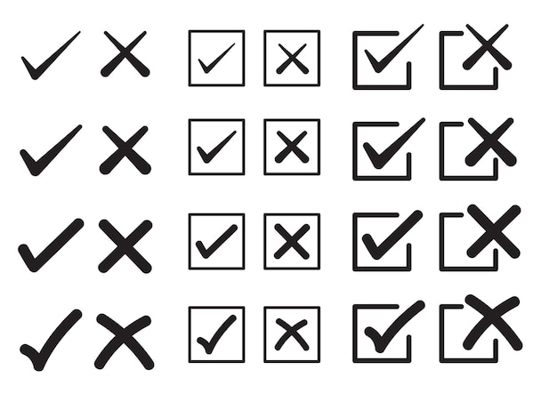Tick cross Mark Icon Set