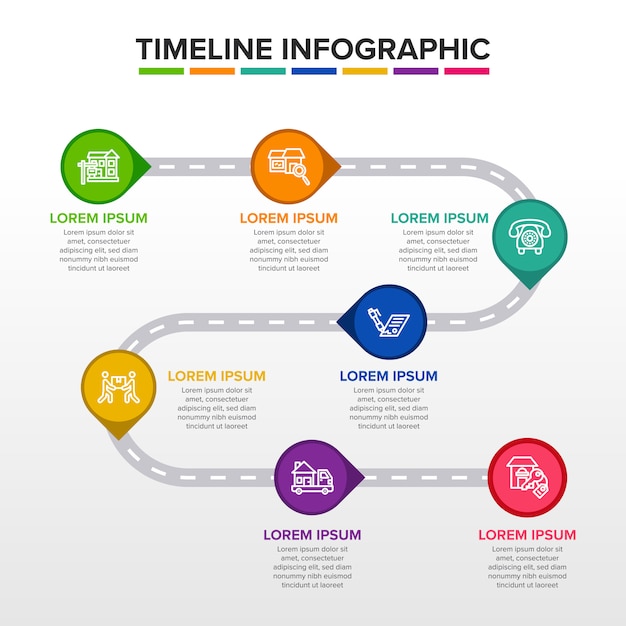 Tidslinje Infografik Skabelon