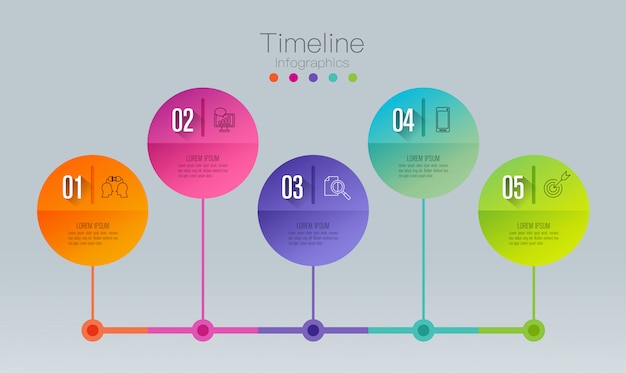 Tidslinje infographic elementer