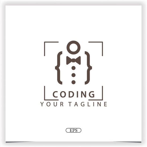 Tie coding or programmer logo premium elegant template vector eps 10