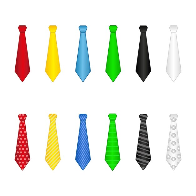 tie set with various patterns