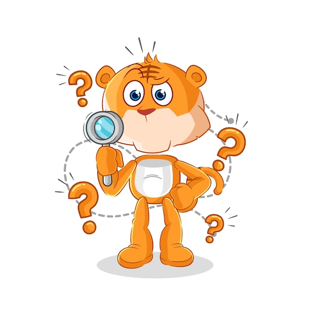 Tiger searching illustration character vector